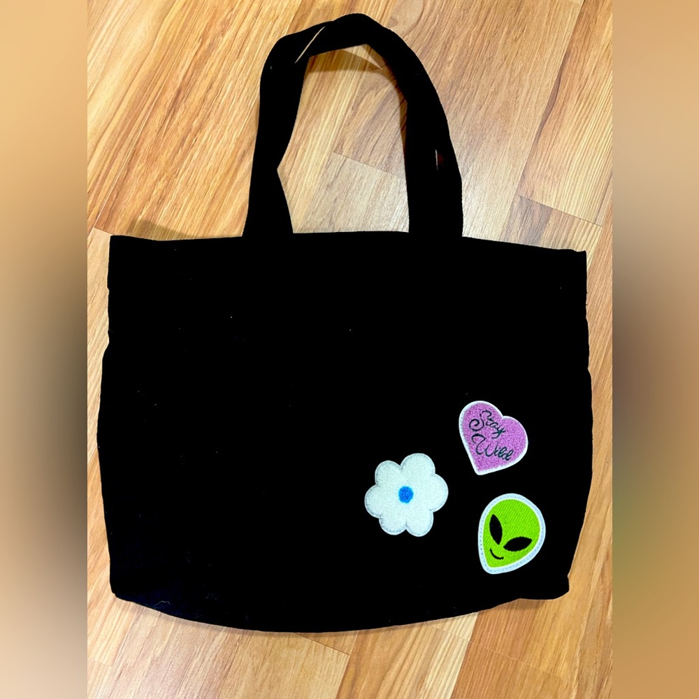 Wild Fable Stay Wild Large Black Tote Handbag